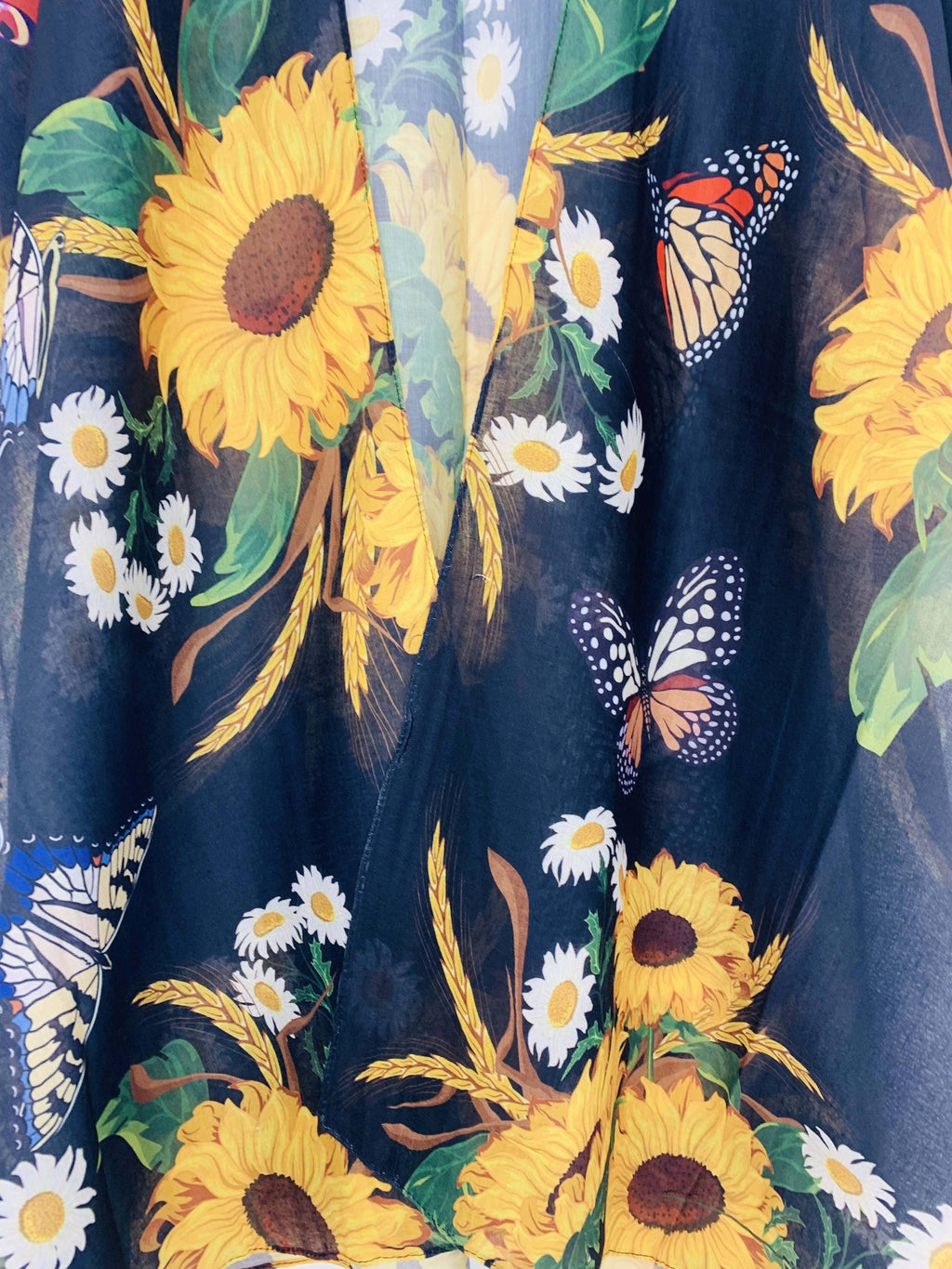 Artsy Kimono Sunflowers Cardigan JC Sunny Fashion O/S