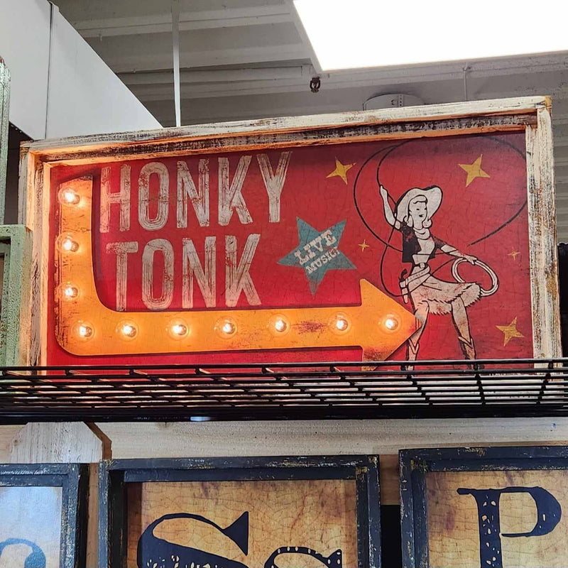 Honky Tonk - 18"x36" Lighted Artwork TroubleMaker Trading Company Honky Tonk - 18"x36" Lighted Artwork